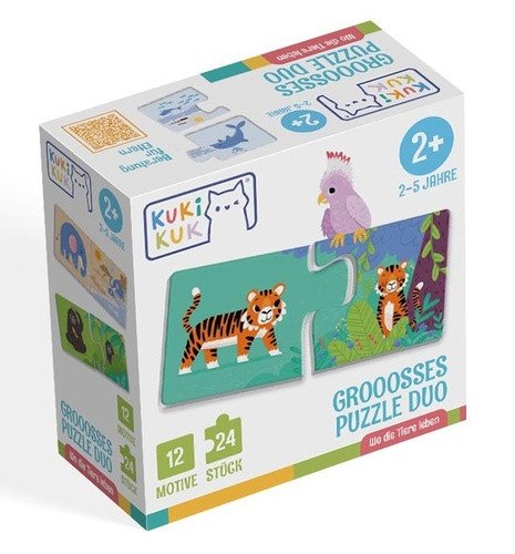 Kukikuk Grooosses Puzzle Duo Wo die Tiere Leben