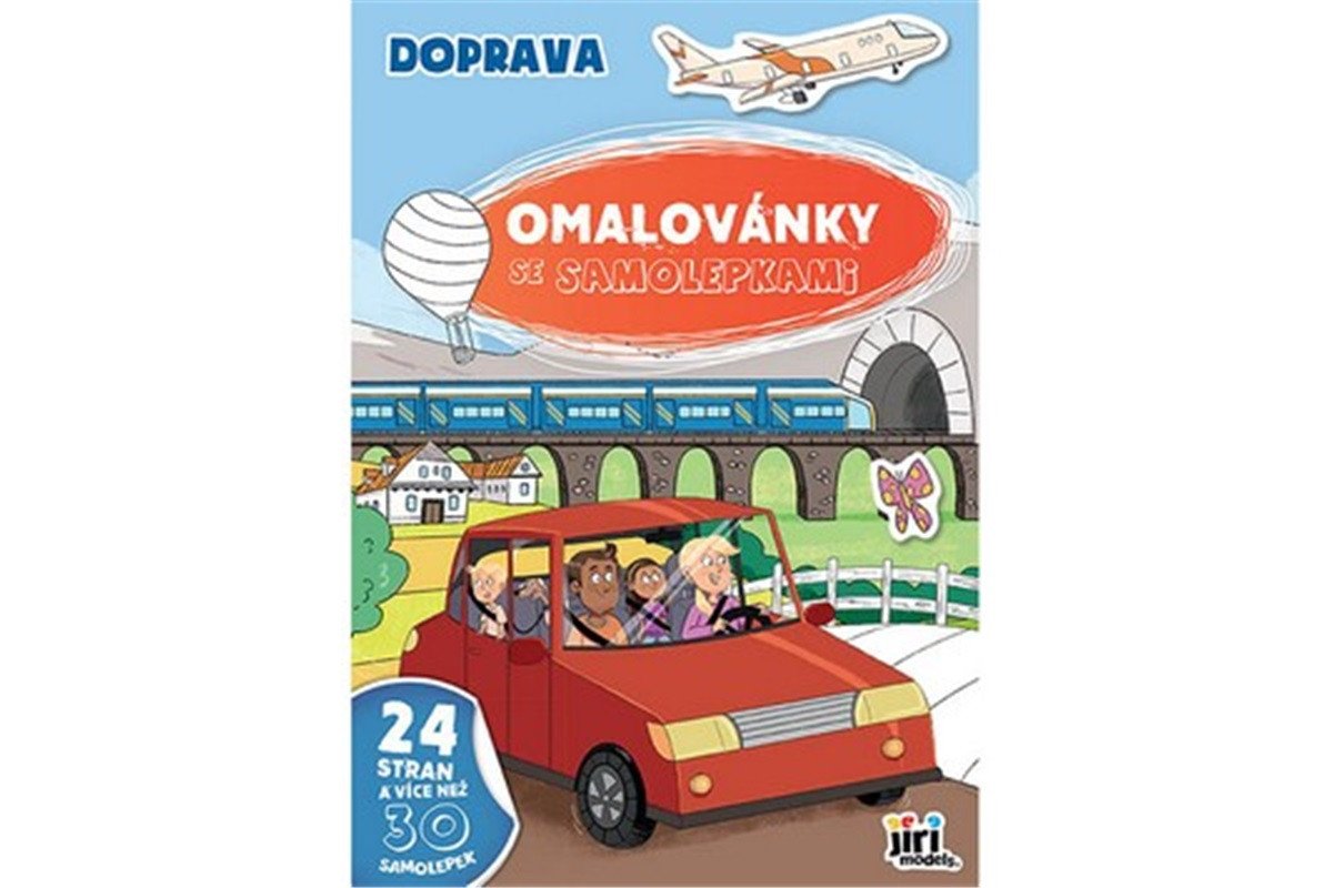 Doprava - Omalovánky A4 se samolepkami