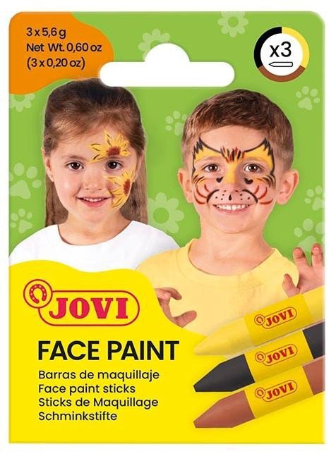 JOVI obličejové tužky 3x56g - žlutá hnědá a černá