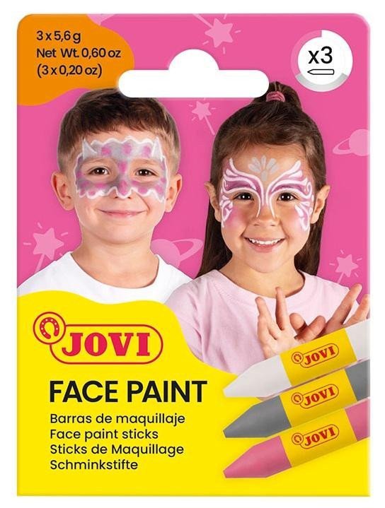 JOVI obličejové tužky 3x56g - růžová stříbrná a bílá