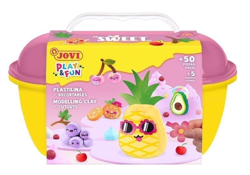 JOVI PLAYFUN plastelína kufřík 50ks - Sweet