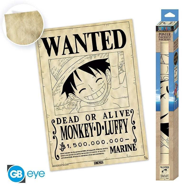 One Piece Plakát - Wanted Luffy 66 x 46 cm