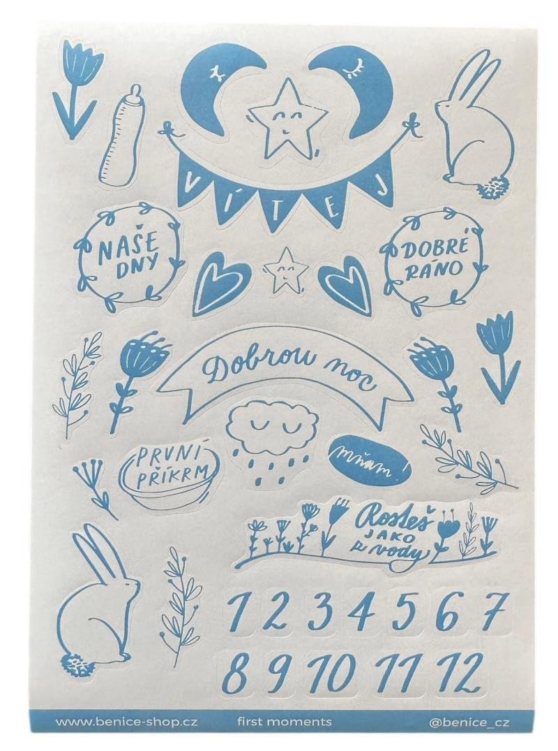 Be Nice Samolepky k fotoalbu First Moments modré