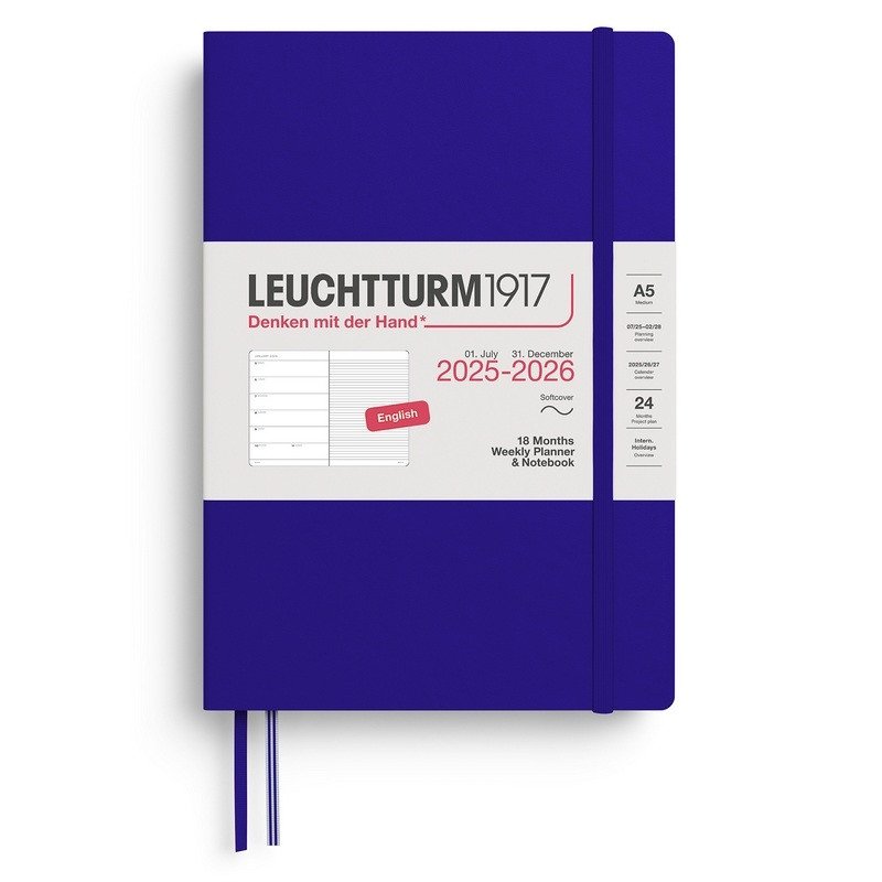 Weekly Planner  Notebook 2026 Medium A5 18 Months Ink