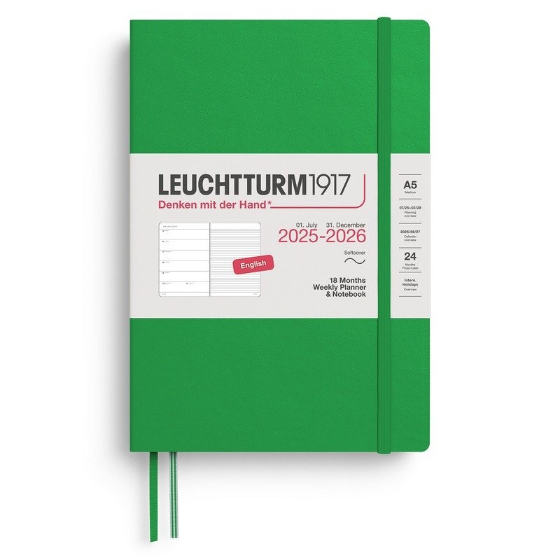 Weekly Planner  Notebook 2026 Medium A5 18 Months Spring Leaf