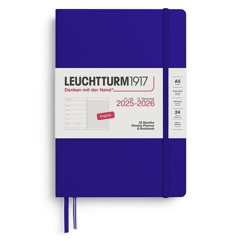 Weekly Planner  Notebook 2026 Medium A5 18 Months Ink