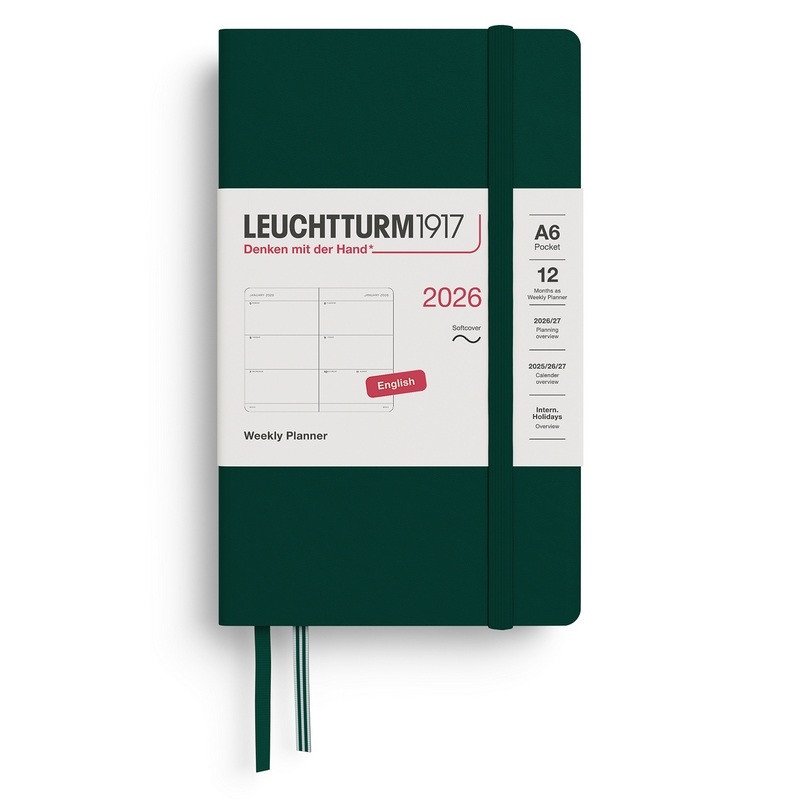Weekly Planner 2026 Pocket A6  Forest Green