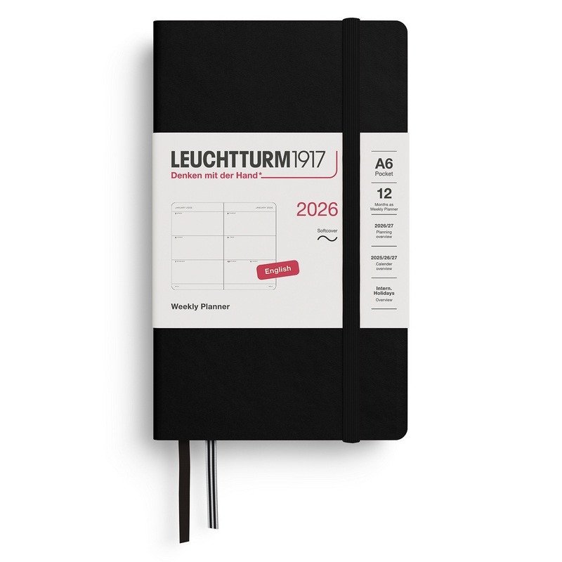 Weekly Planner 2026 Pocket A6 Black