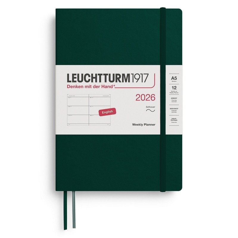 Weekly Planner 2026 Medium A5 Forest Green