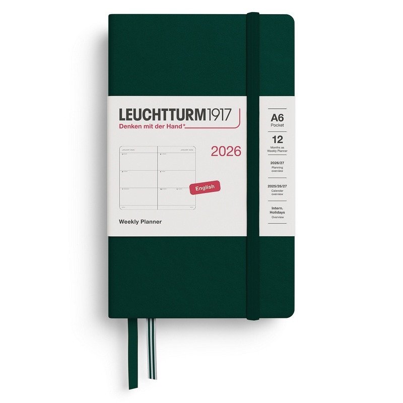 Weekly Planner 2026 Pocket A6 Forest Green
