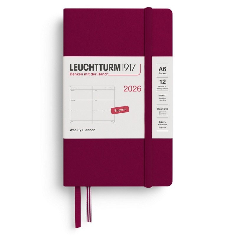 Weekly Planner 2026 Pocket A6 Port Red