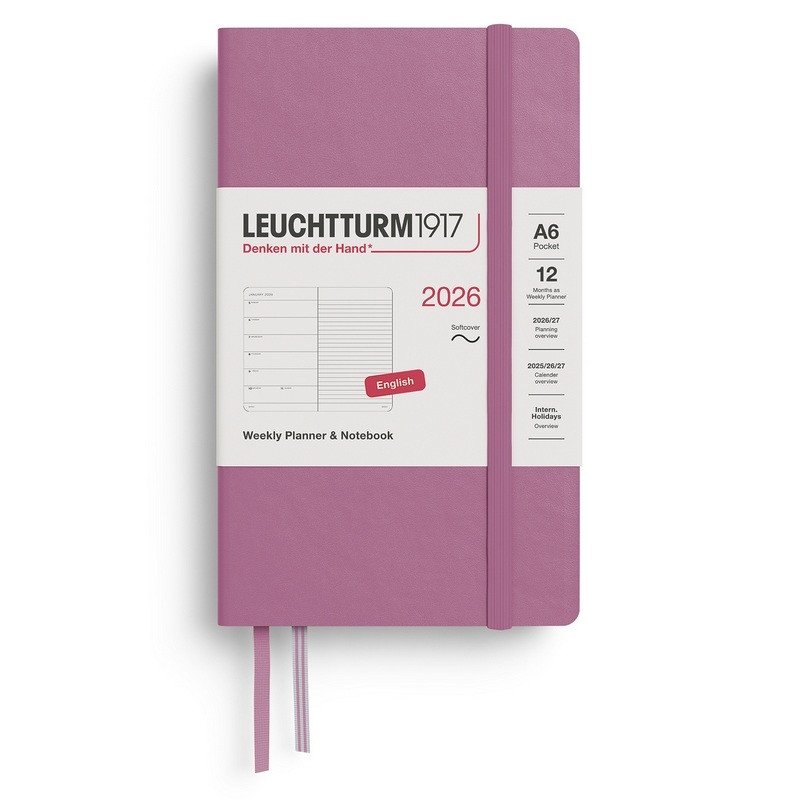Weekly Planner  Notebook 2026 Pocket A6 Dusty Rose