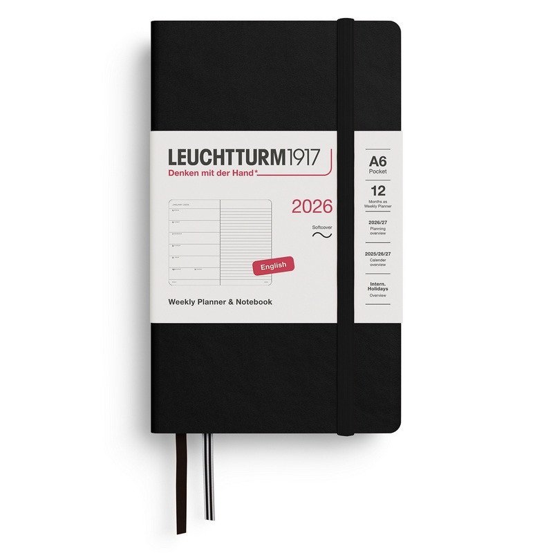 Weekly Planner  Notebook 2026 Pocket A6 Black