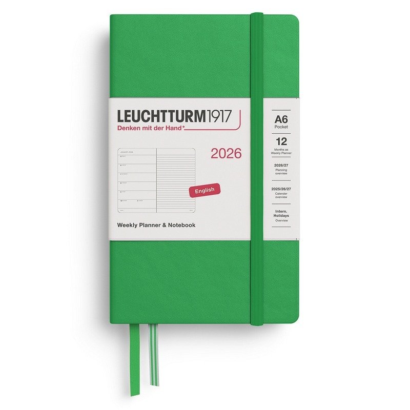 Weekly Planner  Notebook 2026 Pocket A6 Spring Leaf
