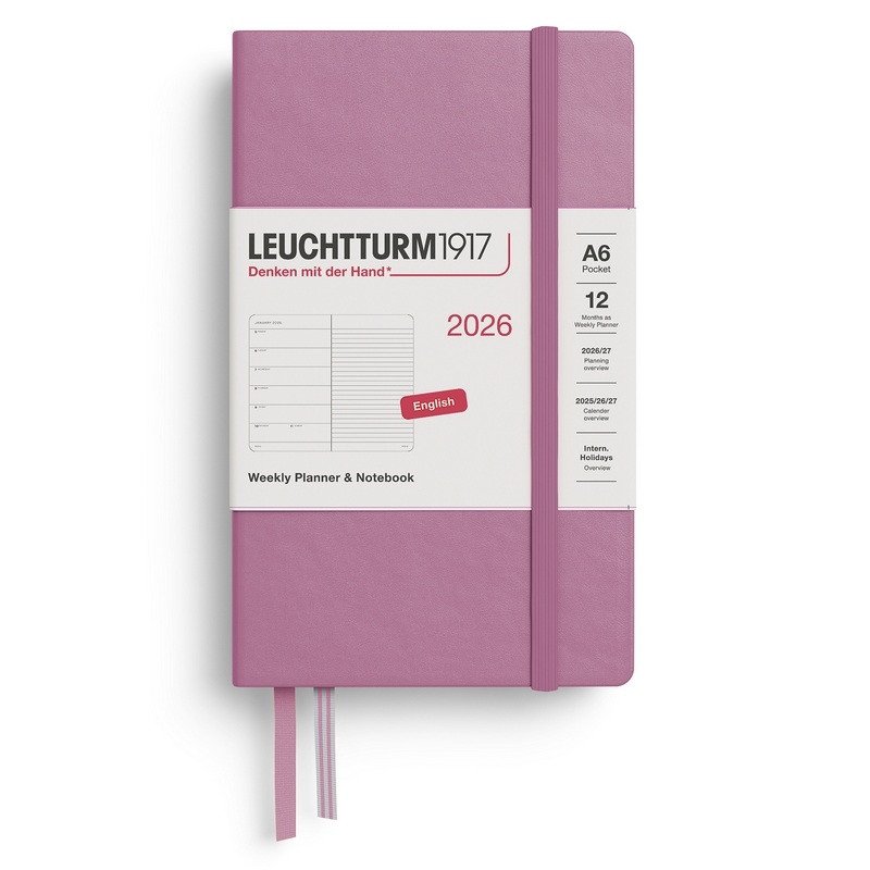 Weekly Planner  Notebook 2026 Pocket A6 Dusty Rose
