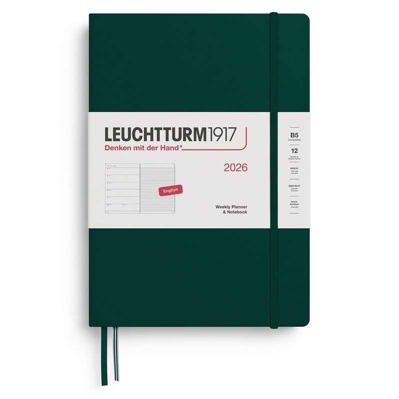 Weekly Planner  Notebook 2026 Composition B5 Forest Green