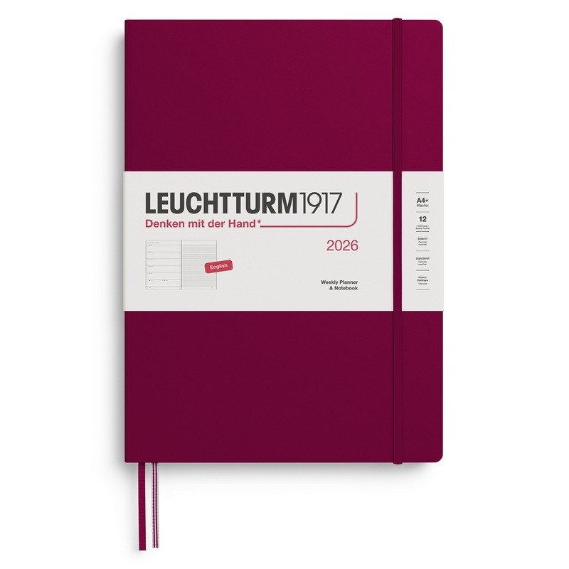 Weekly Planner  Notebook 2026 Master A4 Port Red