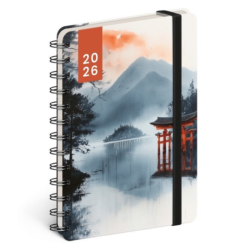 Diář 18měsíční spirálový 20252026 Petito - Japonsko 13 x 18 cm