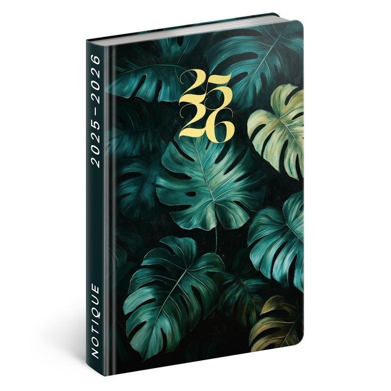 Diář 18měsíční 20252026 Petito - Monstera 11 x 17 cm