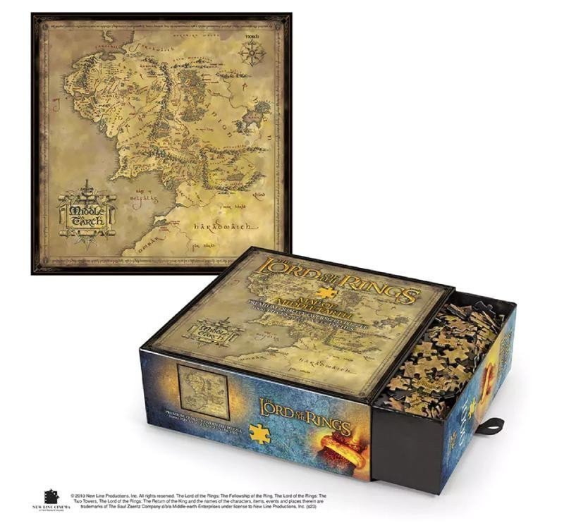 Pán prstenů Puzzle - Mapa Středozemě 1000 dílků