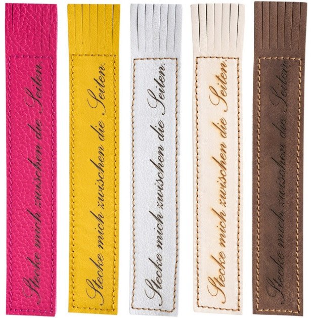 Kožená záložka se střapci Stecke mich zwischen die Seiten