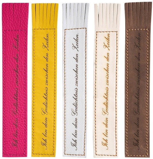 Kožená záložka se střapci Ich bin dein Gedachtnis zwischen