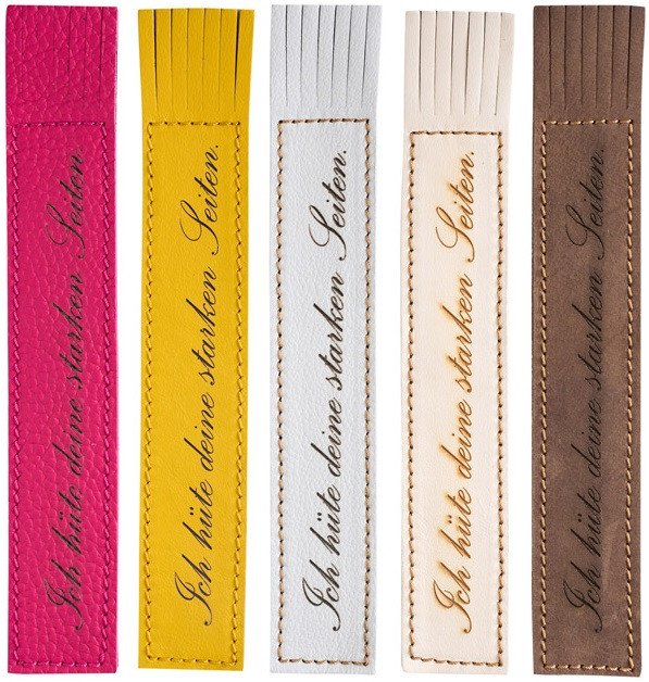 Kožená záložka se střapci Ich hute deine starken Seiten