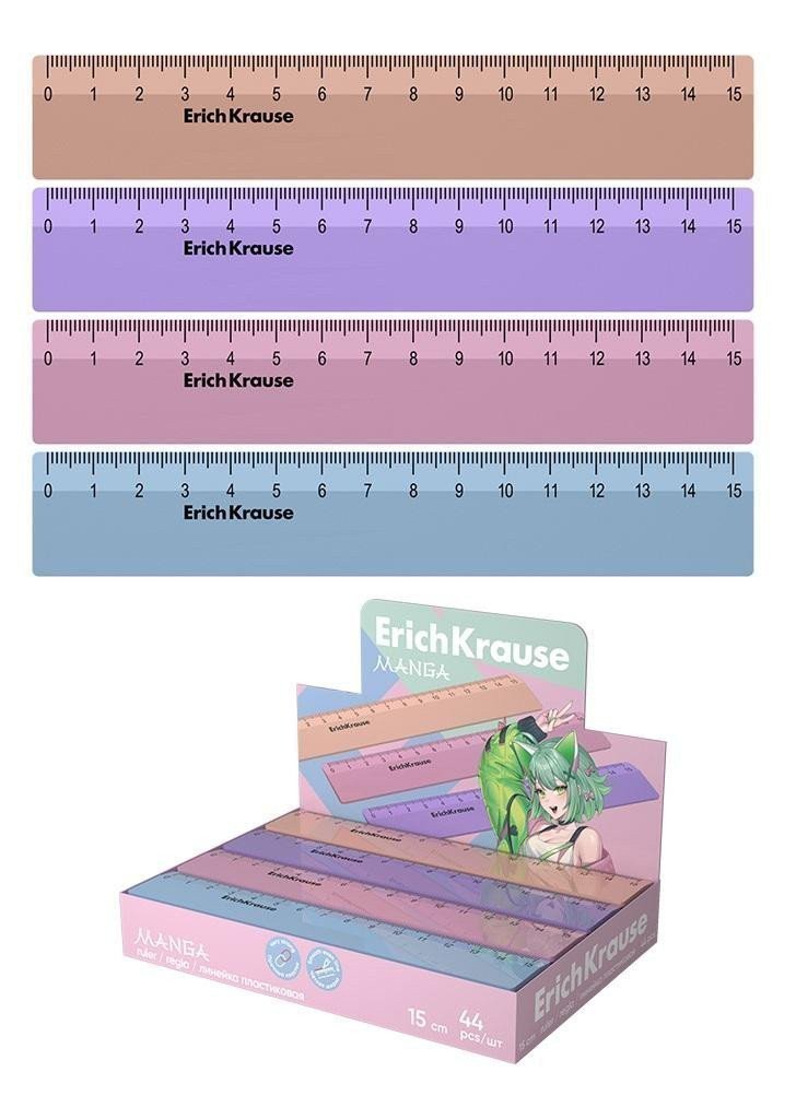 Plastové pravítko ErichKrause Manga - 15 cm mix motivů