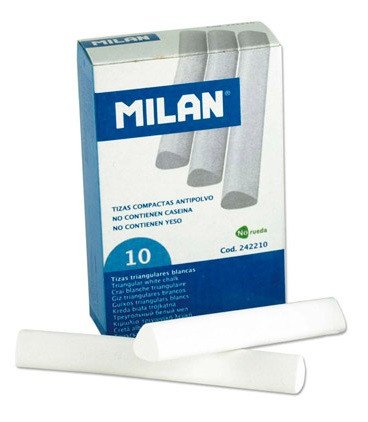 Křídy MILAN kulaté bílé - sada 10 ks