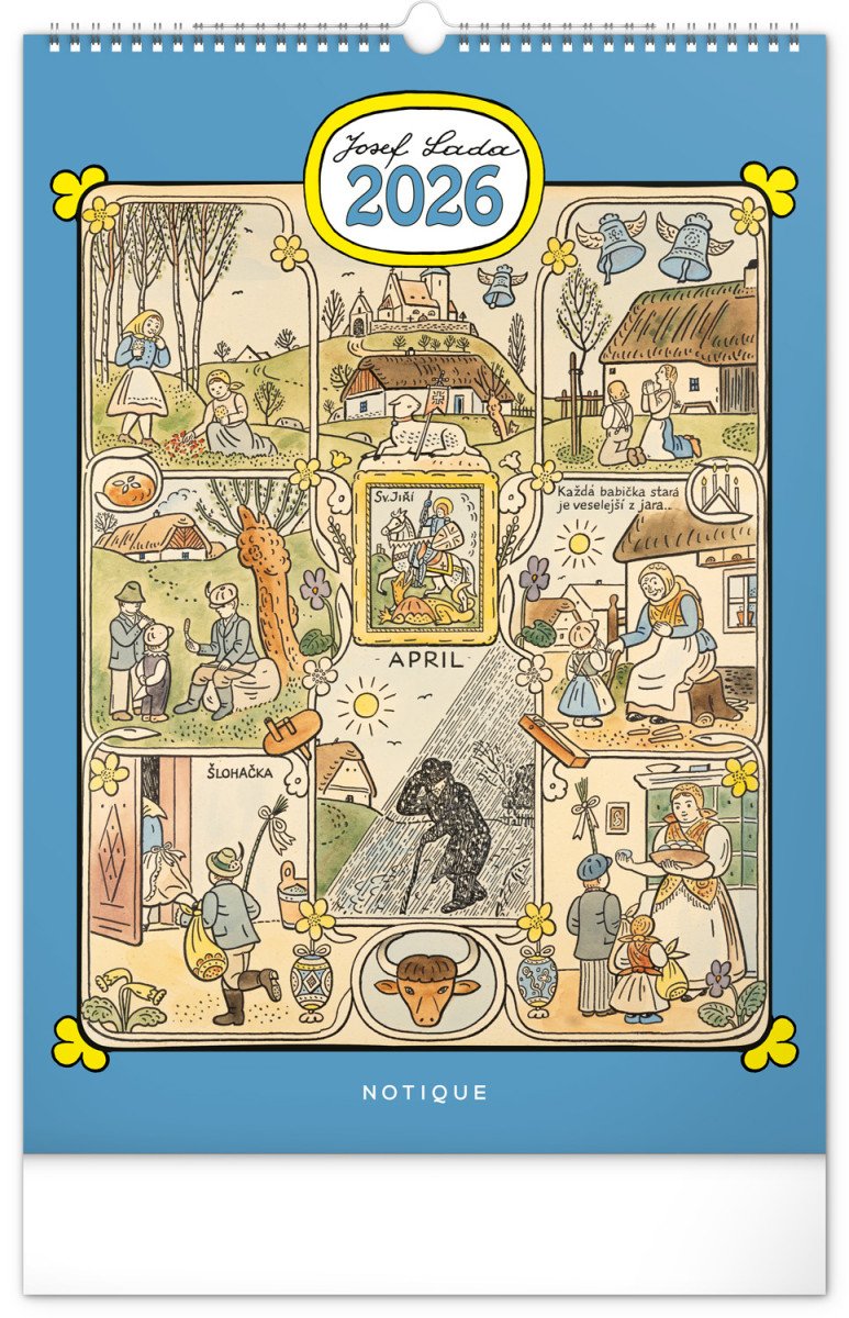 Kalendář 2026 nástěnný Josef Lada 33 x 46 cm