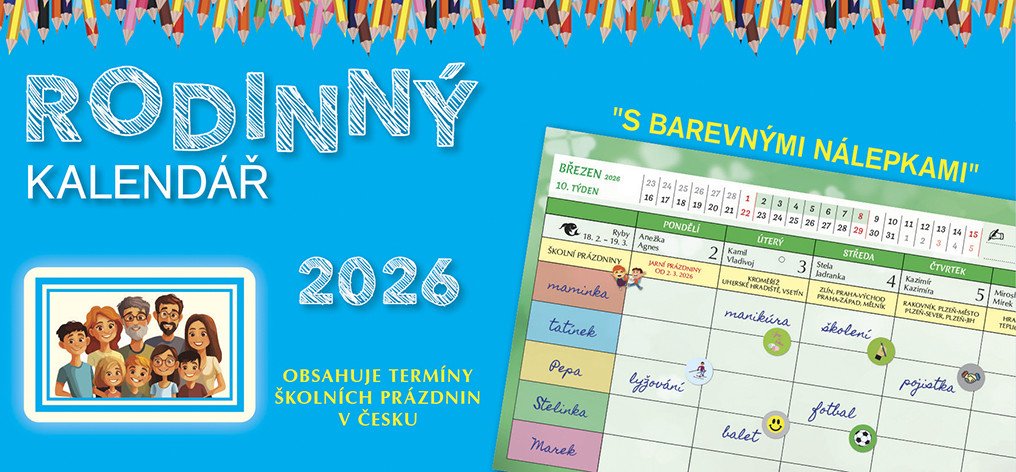 Kalendář 2026 Rodinný stolní 297 x 138 cm