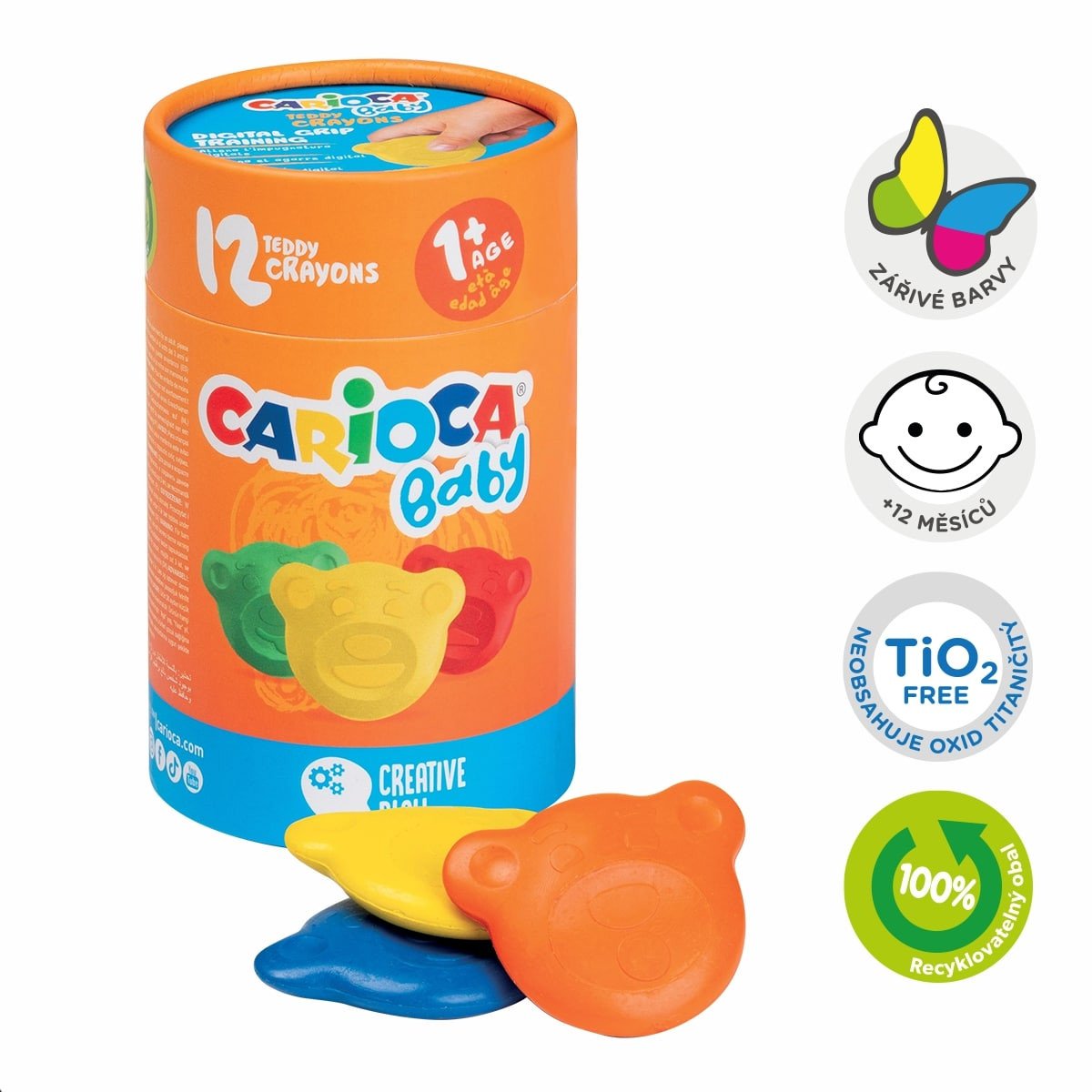 Carioca voskovky Baby Teddy - 12 ks