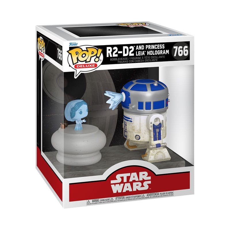 Funko POP Deluxe Star Wars - R2-D2 and Princess Leia Hologram 766