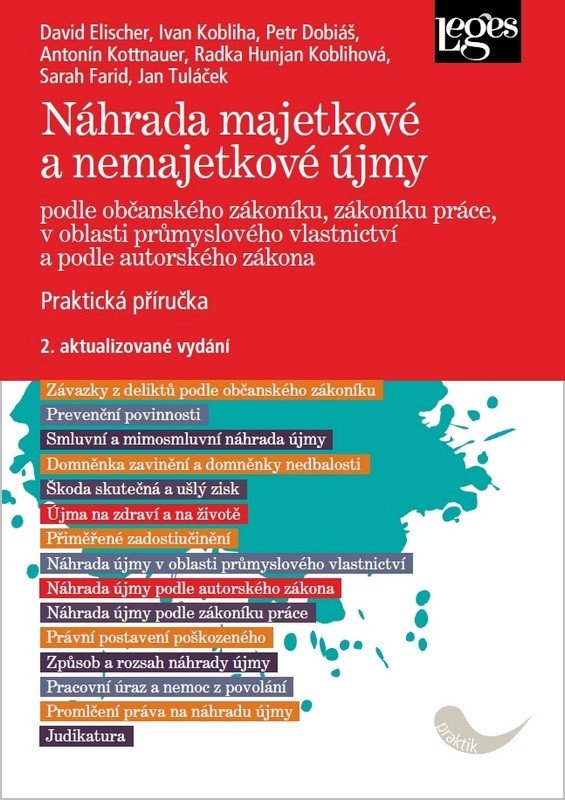 Náhrada majetkové a nemajetkové újmy podle občanského zákoníku zákoníku práce v oblasti průmyslového vlastnictví a podle autorského zákona - Praktická příručka – Elischer David