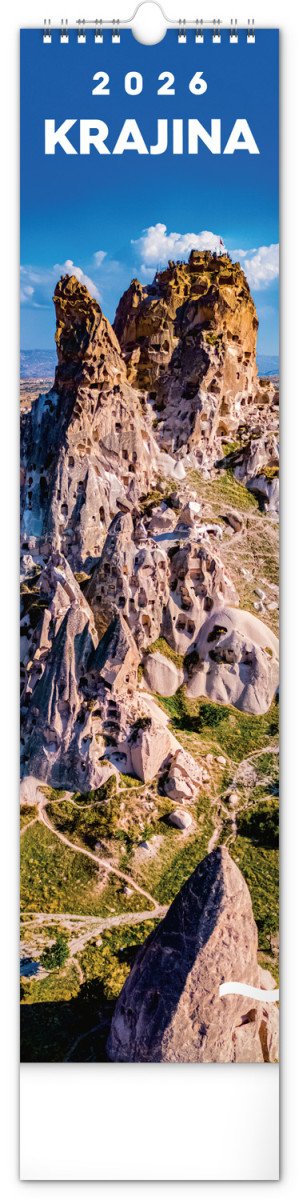 Kalendář 2026 nástěnný Krajina 12 x 48 cm