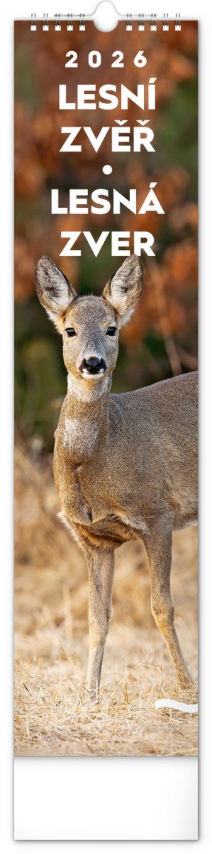 Kalendář 2026 nástěnný Lesní zvěř - Lesná zver 12 x 48 cm