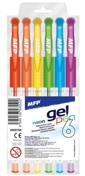 Gelové pero NEON - set 6 ks