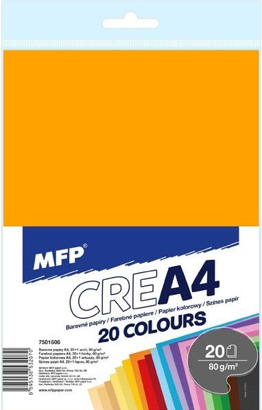 Barevné papíry A4 - 20 listů20 barev