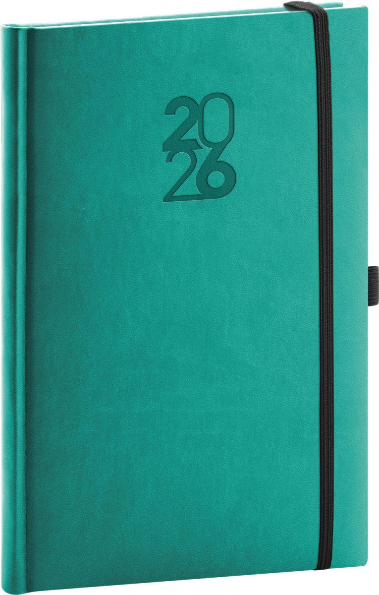 Diář 2026 Aprint Top - tyrkysový týdenní 15 x 21 cm