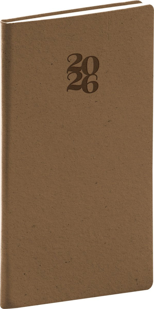 Diář 2026 Essenza - oříšek kapesní 9 x 155 cm