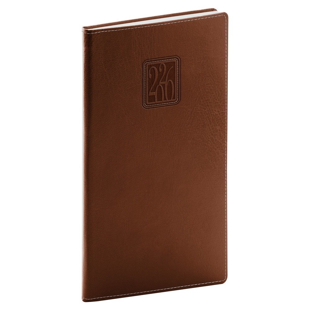 Diář 2026 Panama - hnědý kapesní 9 x 155 cm