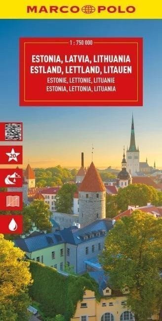 Estonsko Lotyšsko Litva 1750 000  automapa