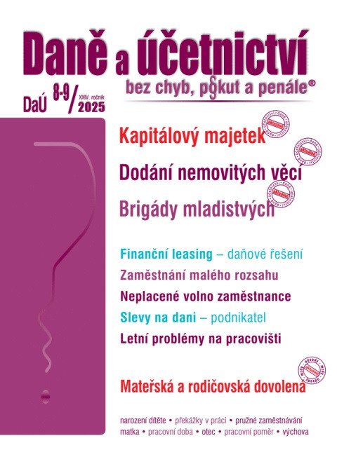 DaÚ 8-92025 Kapitálový majetek - Dodání nemovitých věcí Brigády mladistvých
