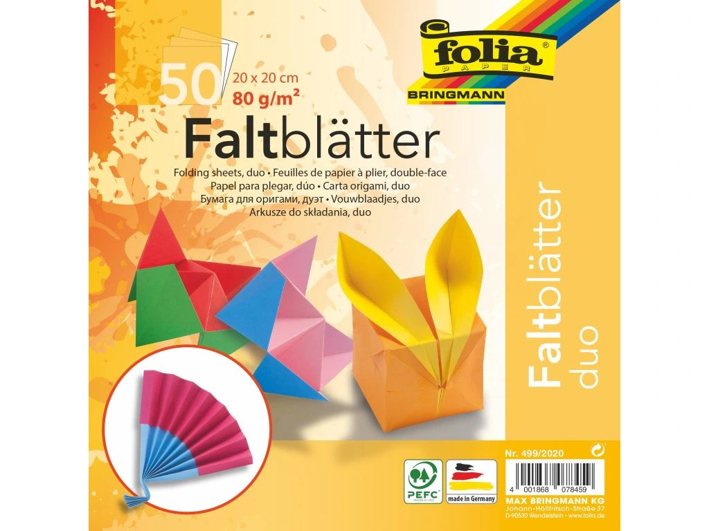 Papíry na origami 20x20cm 50 listů DUO