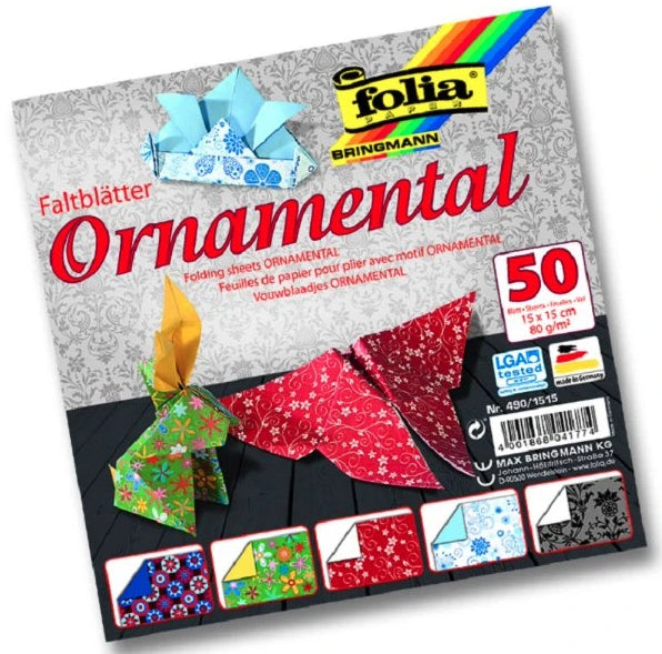 Papíry na origami 15x15cm 50 listů ornamental