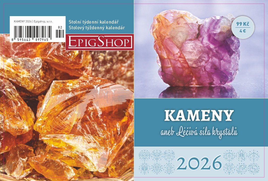 Kalendář 2026 Kameny aneb Léčivá síla krystalů - stolní týdenní