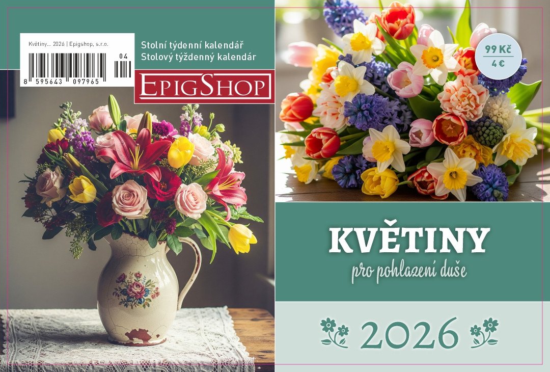 Kalendář 2026 Květiny pro pohlazení duše - stolní týdenní