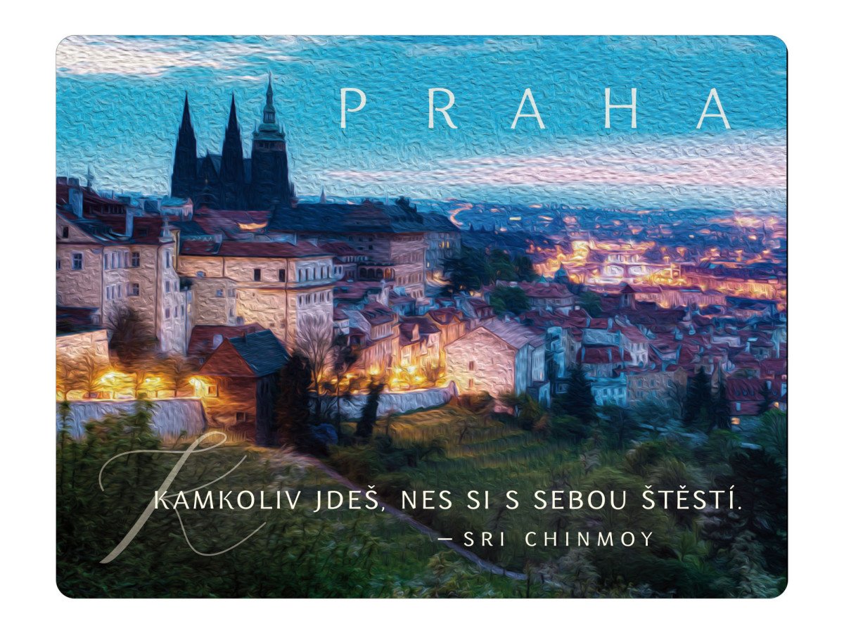 Magnet na lednici Praha Kamkoli jdeš nes si s sebou štěstí
