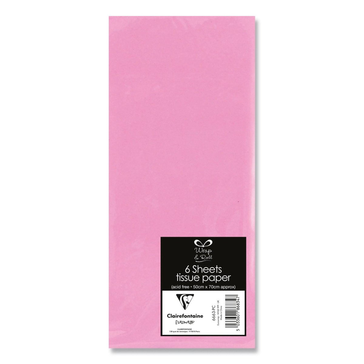 CLAIREFONTAINE hedvábný papír - růžový 6 ks 50x70 cm
