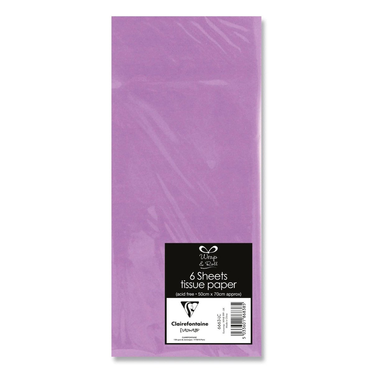 CLAIREFONTAINE hedvábný papír - lilac 6 ks 50x70 cm